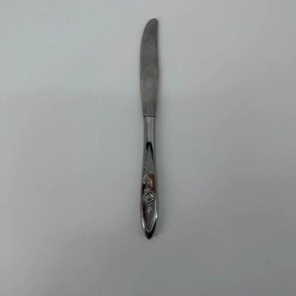 Oneida‎ Community My Rose Stainless Steel Dinner Knife Vintage Floral Pattern